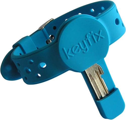 keyfix Schlüsselarmband XL, Fitness Armband für Schlüssel zum Joggen Schwimmen Laufen, Jogging Schlüsselband blau, KF04