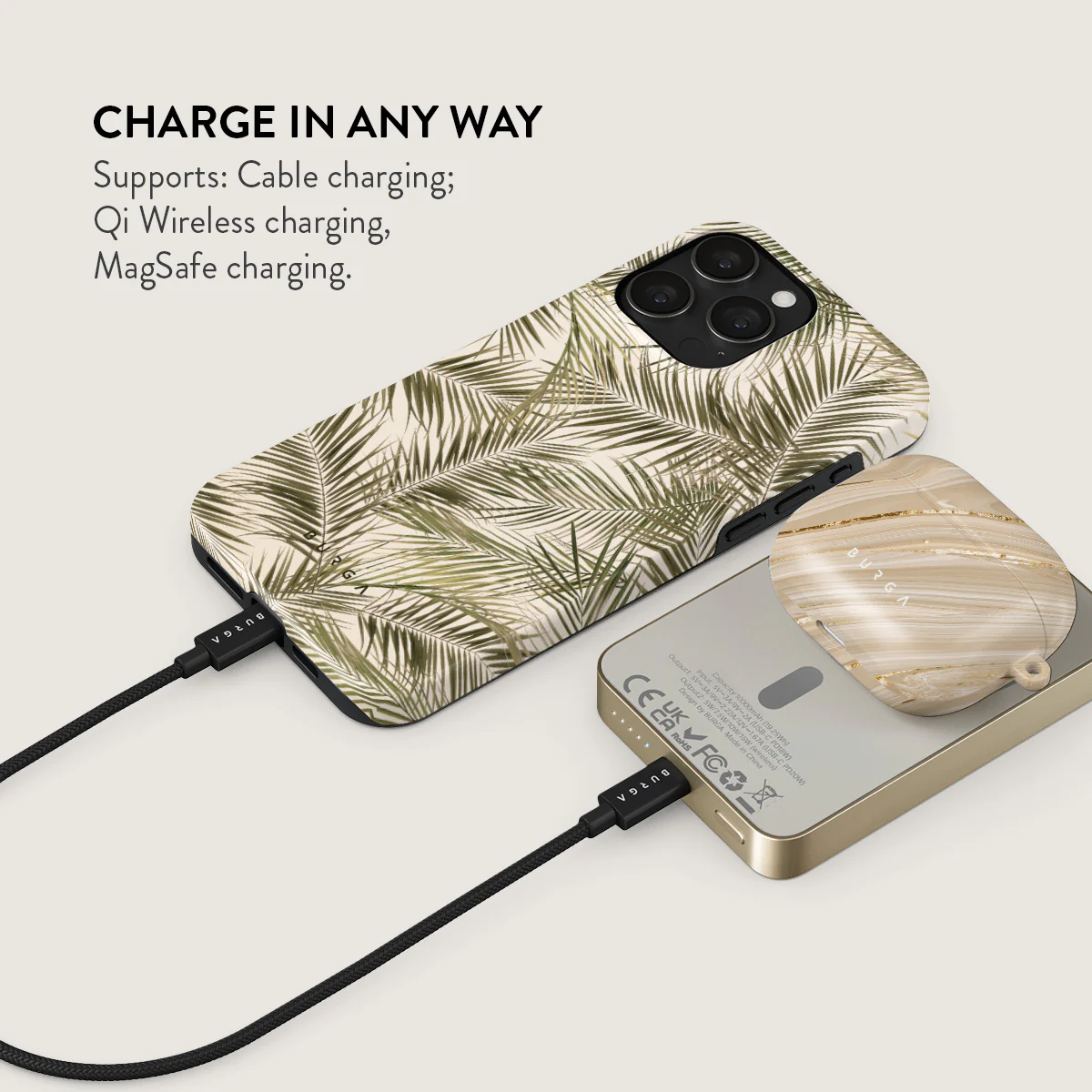 Happy Place - Palm Magnetic Power Bank