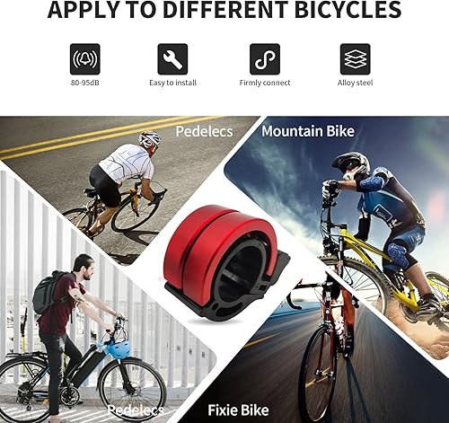 Sternstunde Fahrradklingel - Laute Aluminiumlegierung O-Design für Rennrad und Mountainbike, Zubehör für Lenker von 22 bis 24 mm