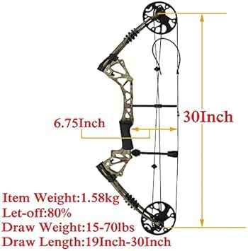 AMEYXGS Bogenschießen Compoundbogen Set 15lbs-70lbs Jagdbogen mit Carbonpfeile 320 fps Sportbogen Bogen für Erwachsene Rechtshänder