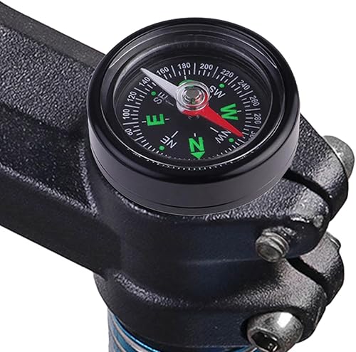 Fahrrad-Kompass – Tragbarer Fahrrad-Kompass, Fahrrad-Headset-Kompass, 7,2 x 5,2 x 1,6 cm, professioneller kleiner Überlebens-Kompass, multifunktionales Outdoor-Navigationswerkzeug für Mountainbikes