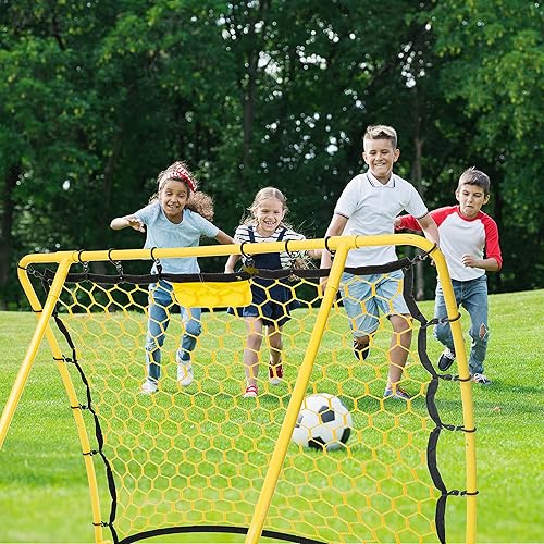 PodiuMax Winkel Einstellbarer Fußball Rebounder Tragbar | Pro Solo Fußball Kick Trainer | 120 x 84 cm | für Übungen und Fußballschuss