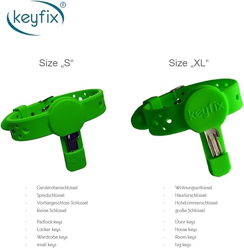 keyfix Schlüsselarmband XL, Fitness Armband für Schlüssel zum Joggen Schwimmen Laufen, Jogging Schlüsselband blau, KF04