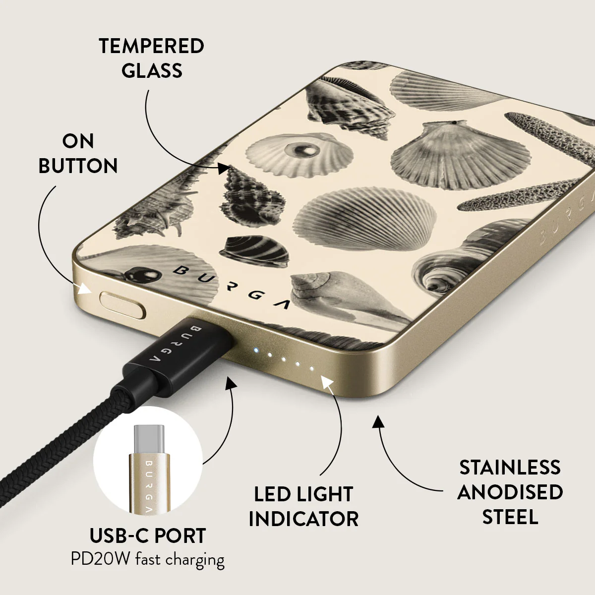 Shell Mosaic - Magnetic Power Bank