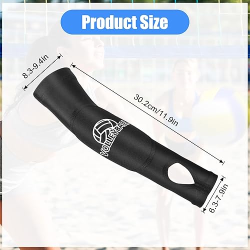 JIEYAO 1 Paar Volleyball Armschoner für Erwachsener, Unterarmschoner mit Anti-Rutsch Schutzpolster und Daumenloch Elastische Volleyball Armmanschetten Unterarmschutz Arm Sleeves Zubehör