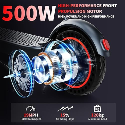 QnQ E Scooter, 2025 8,5 Zoll Faltbarer Roller, 500 W/20 km/h Motor, 25 km Reichweite, pannensichere Wabenreifen, APP-Steuerung und LED-Anzeige, 36 V 7,5 Ah Akku, max. 120 kg