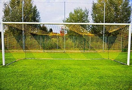 Fußballtornetz Stadion PRO - 7,50 x 2,50 x 2 x 2m - 4mm - PP - wetterfest - knotenlos - zweifarbig