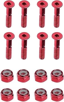 Shidongbla 16-teiliges Skateboard-Schrauben-Hardware-Set, Skate-Brückennagel, als Ersatz