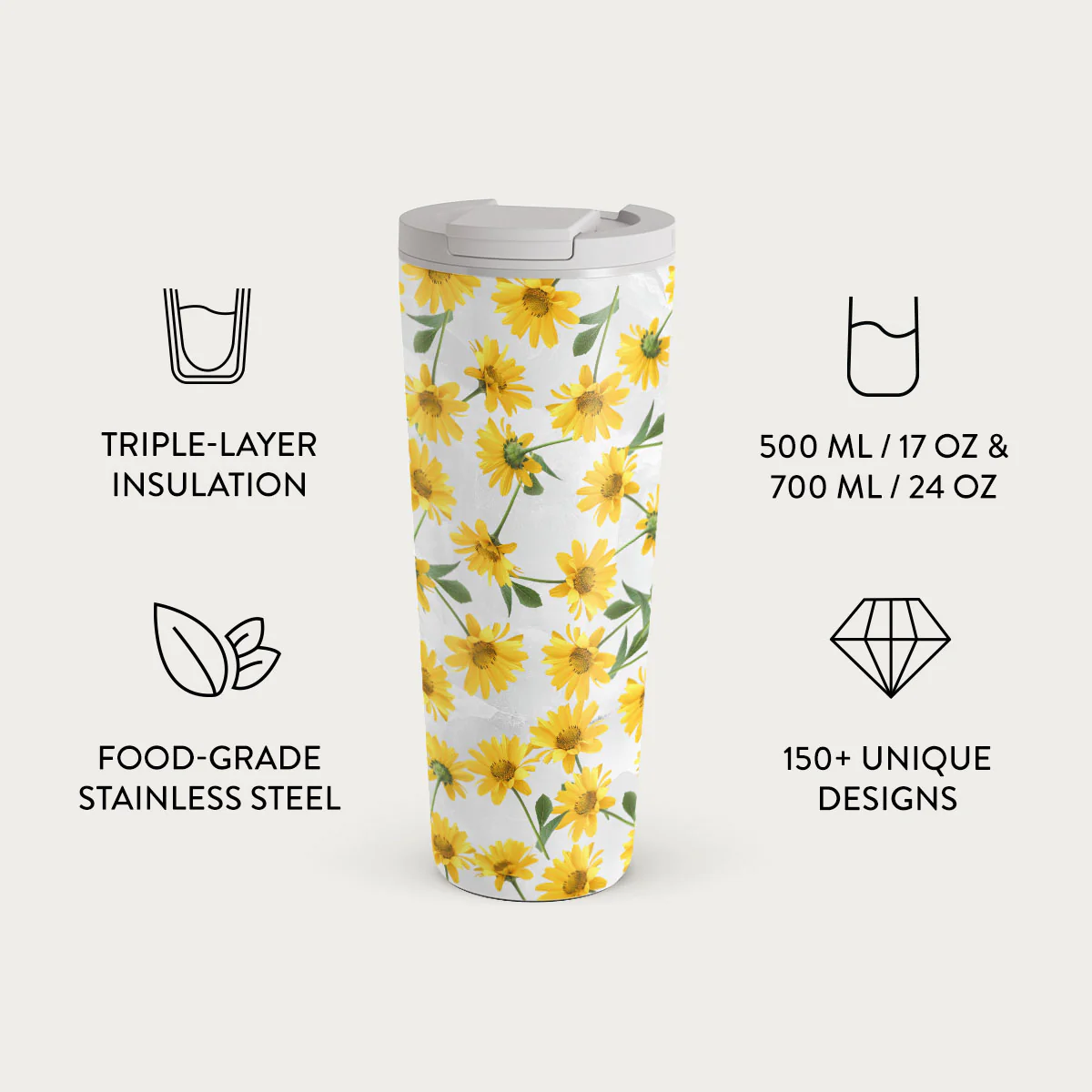 Summer Scent - Yellow Flower Travel Mug