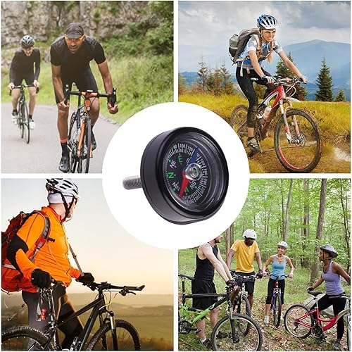Fahrrad-Kompass – Tragbarer Fahrrad-Kompass, Fahrrad-Headset-Kompass, 7,2 x 5,2 x 1,6 cm, professioneller kleiner Überlebens-Kompass, multifunktionales Outdoor-Navigationswerkzeug für Mountainbikes
