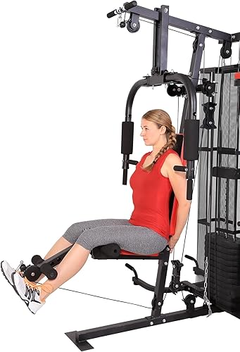 SportPlus Kraftstation, Multifunktionale Fitnessstation inkl. Gewichte, verstellbare Sit-Up-Bank, Dip-Station, Liegestützgriffe, SP-HG-015, Black/Sun…