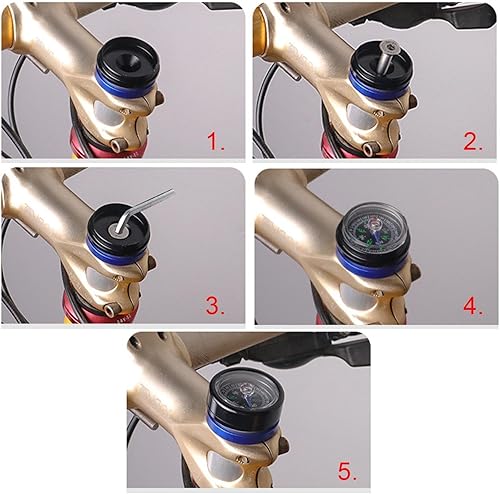 Fahrrad-Kompass – Tragbarer Fahrrad-Kompass, Fahrrad-Headset-Kompass, 7,2 x 5,2 x 1,6 cm, professioneller kleiner Überlebens-Kompass, multifunktionales Outdoor-Navigationswerkzeug für Mountainbikes
