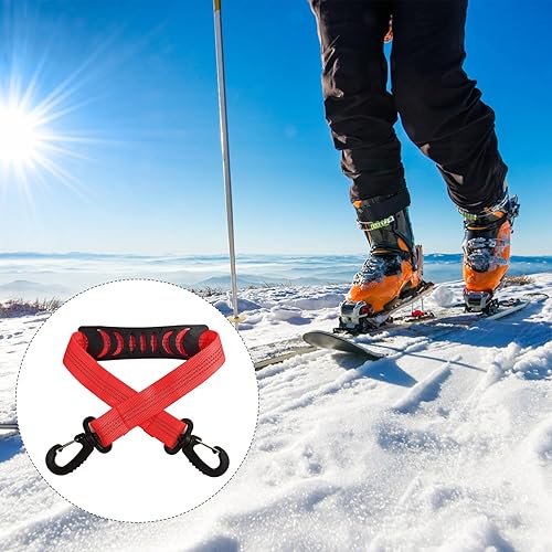 lasuroa 2stk Skischuh-Tragegurte mit Aufbewahrungstasche, Tragbare Ski-Tragegurte Rucksackgurte Ski-Schulterschlinge Skitasche Schultergurt Skate-Leine Rollschuh-Leine Ski-Zubehör