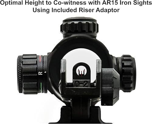 UTG Erwachsene 4.2' ITA Red/Green T-Dot with QD Mount, Riser Adaptor SCP-DS3840TDQ Leuchtpunktvisier, schwarz, One Size