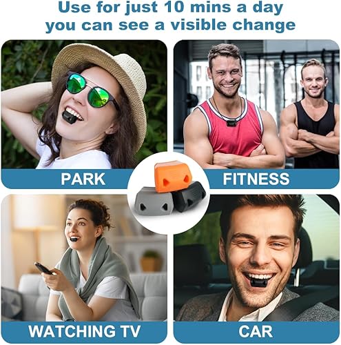 Flintronic Jawline Trainer, Silikon Kiefertrainer, Kiefermuskeltrainer, Kiefer Exerciser für Männer und Frauen, Jaw Exerciser mit 3 Wiederstandsstufen, Gesichtsmuskeltrainer für Toning Gesicht Formung
