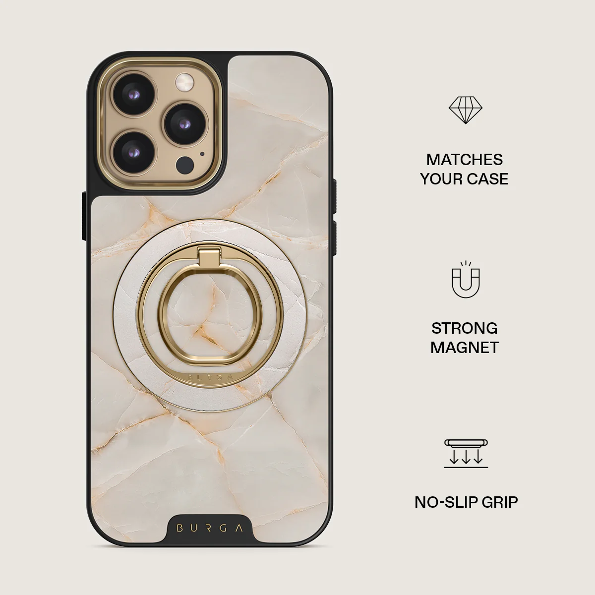 Vanilla Sand - Marble Magnetic Ring Holder