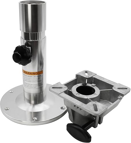 Waterside höhenverstellbare Sitzsäule für Bootssitze - Aluminium Pedestal mit 7 Positionen