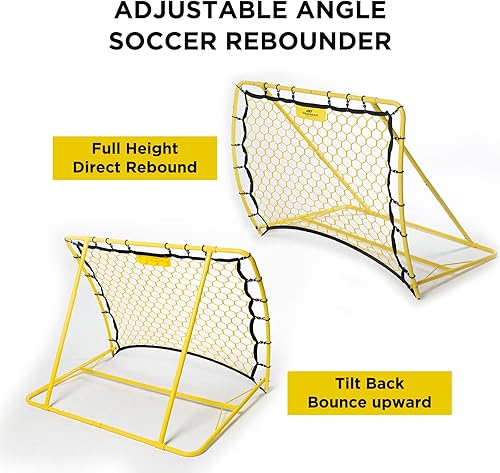 PodiuMax Winkel Einstellbarer Fußball Rebounder Tragbar | Pro Solo Fußball Kick Trainer | 120 x 84 cm | für Übungen und Fußballschuss
