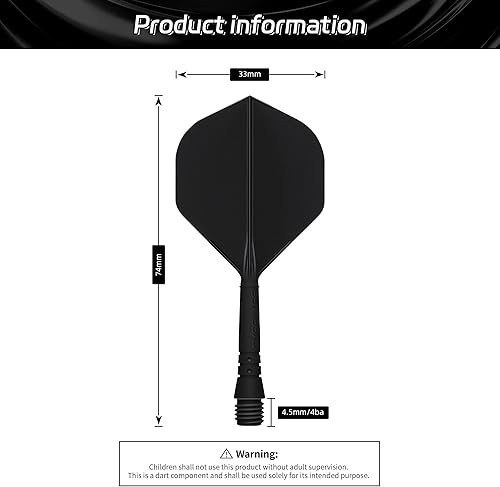 CyeeLife Dartschäfte und Dart Flights aus einem Stück Dartpfeile Zubehör Dart shafts und Flights,Dart zubehör,3er-Set (Schwarz)