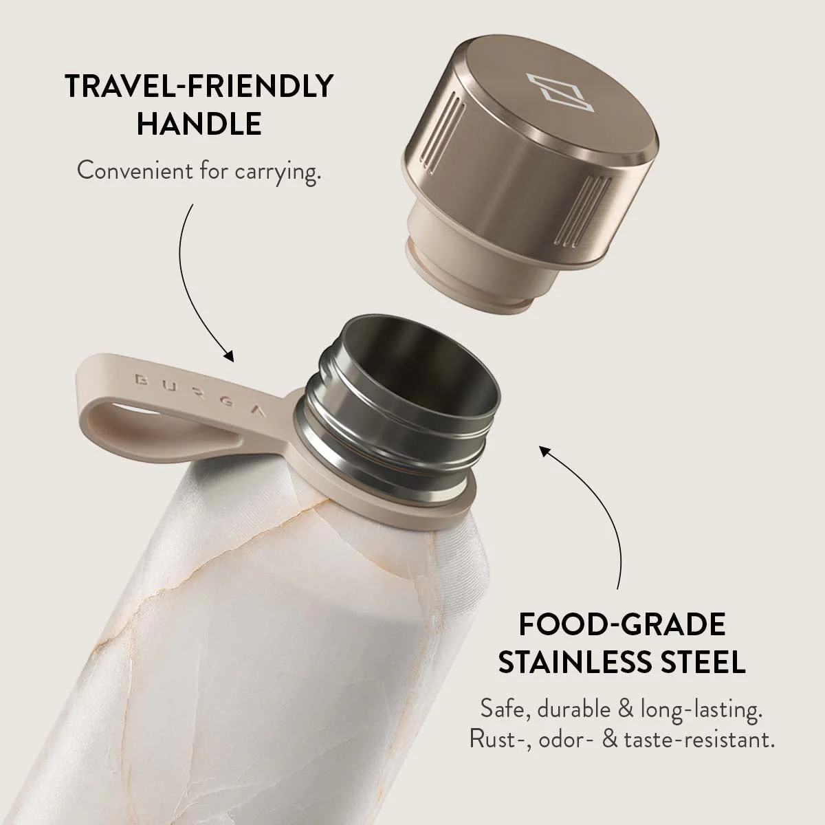 Vanilla Sand - Marble Water Bottle