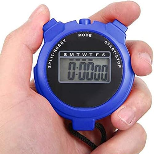 Digitale Stoppuhr, Wasserdicht, Professionell, Leicht, Tragbar, Elektronische Stoppuhr, Digitale Timer-Stoppuhr mit Trageband (Schwarz)
