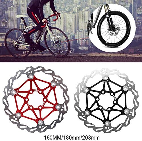 VGEBY Fahrrad Bremsscheibe mit Schrauben 160/180 / 203mm für Mountainbike(203mm-Black)