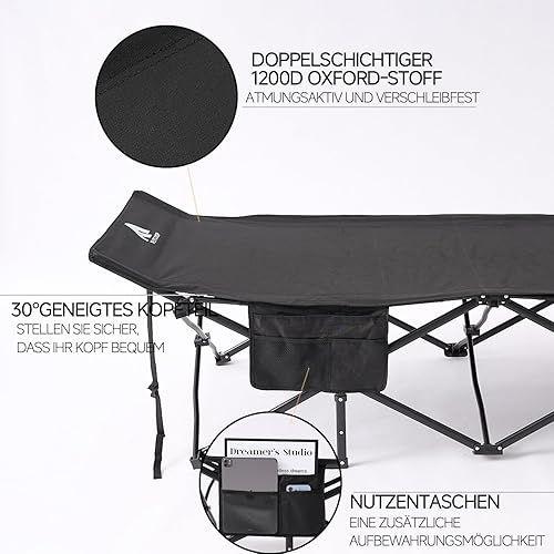 Flycoop Feldbett Klappbar mit Matratze und Kissen Campingbett 71cm/81cm Klappbett Camping Bett 204 kg Reisebett Erwachsene Gästebett für Garten Innen Outdoor Camping