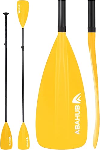 Abahub 2 in 1 Sup Kajak Paddel Aluminium Einstellbares Stand Up Paddle für Paddleboard, Aluminiumlegierung PU-beschichtete Schaft Kunststoff Nylon Klinge