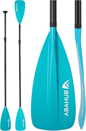 Abahub 2 in 1 Sup Kajak Paddel Aluminium Einstellbares Stand Up Paddle für Paddleboard, Aluminiumlegierung PU-beschichtete Schaft Kunststoff Nylon Klinge