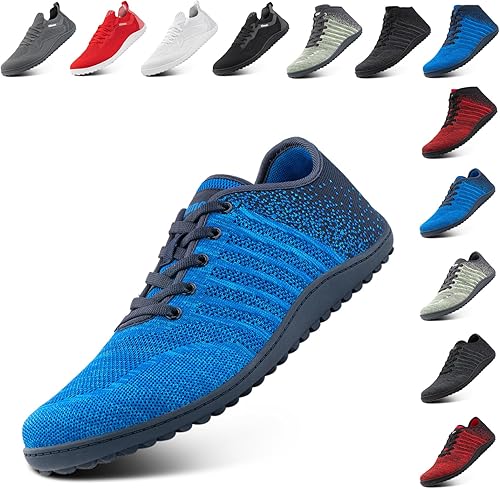 Hitmars Barfußschuhe Herren Barfuss Schuhe Damen Traillaufschuhe Minimalistische Fitnessschuhe Leicht Walkingschuhe Zero Drop Barfusslaufschuhe Schwarz EU 37-47