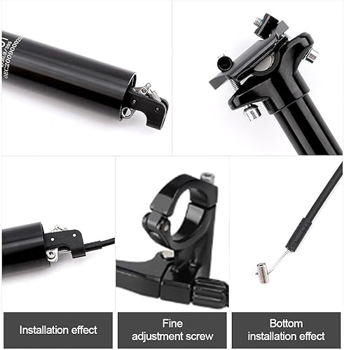 Fahrrad Dropper Sattelstütze, MTB Hydraulische Erwachsene Teleskopsattelstütze, 30,9/31,6mm Höhenverstellbare Aluminiumlegierung für Fahrrad MTB BMX, 395mm /345mm Länge