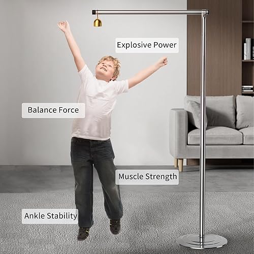 LQDMAER Freistehender vertikaler Sprungmesstester, vertikales Sprungmesswerkzeug, 1,08–3,49 m, verstellbare Höhe, vertikale Sprungstange für Erwachsene oder Jugendliche