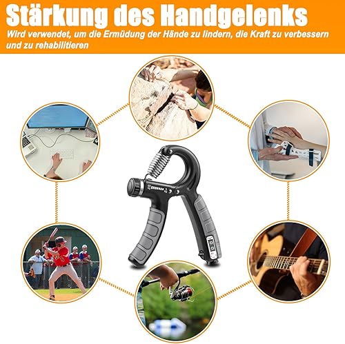 UNILECON Handtrainer Unterarmtrainer Griffkraft Trainer - Einstellbarer Widerstand 5-60kg Hand Trainer,Rutschfester Griff und Ergonomisches Design,Fingertrainer für Sportler