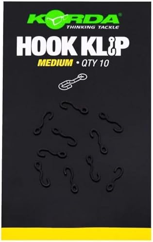 Korda Hook Klip Medium - 10 Hakenclips, Angelzubehör zum Karpfenangeln, Karpfenzubehör