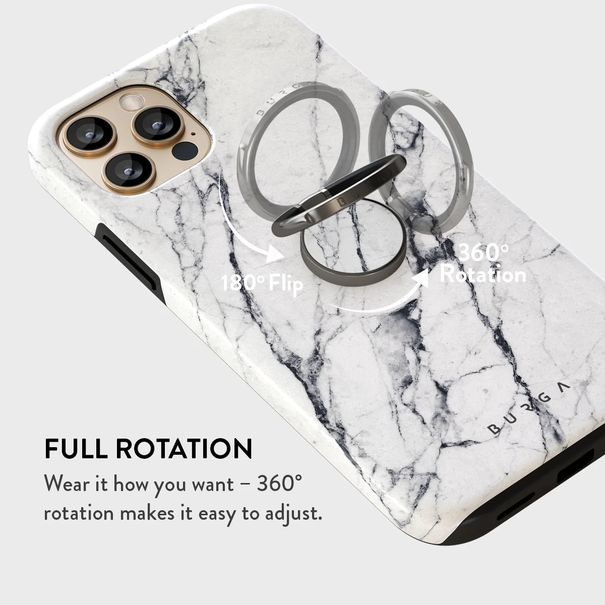 Satin White - Marble Adhesive Ring Holder