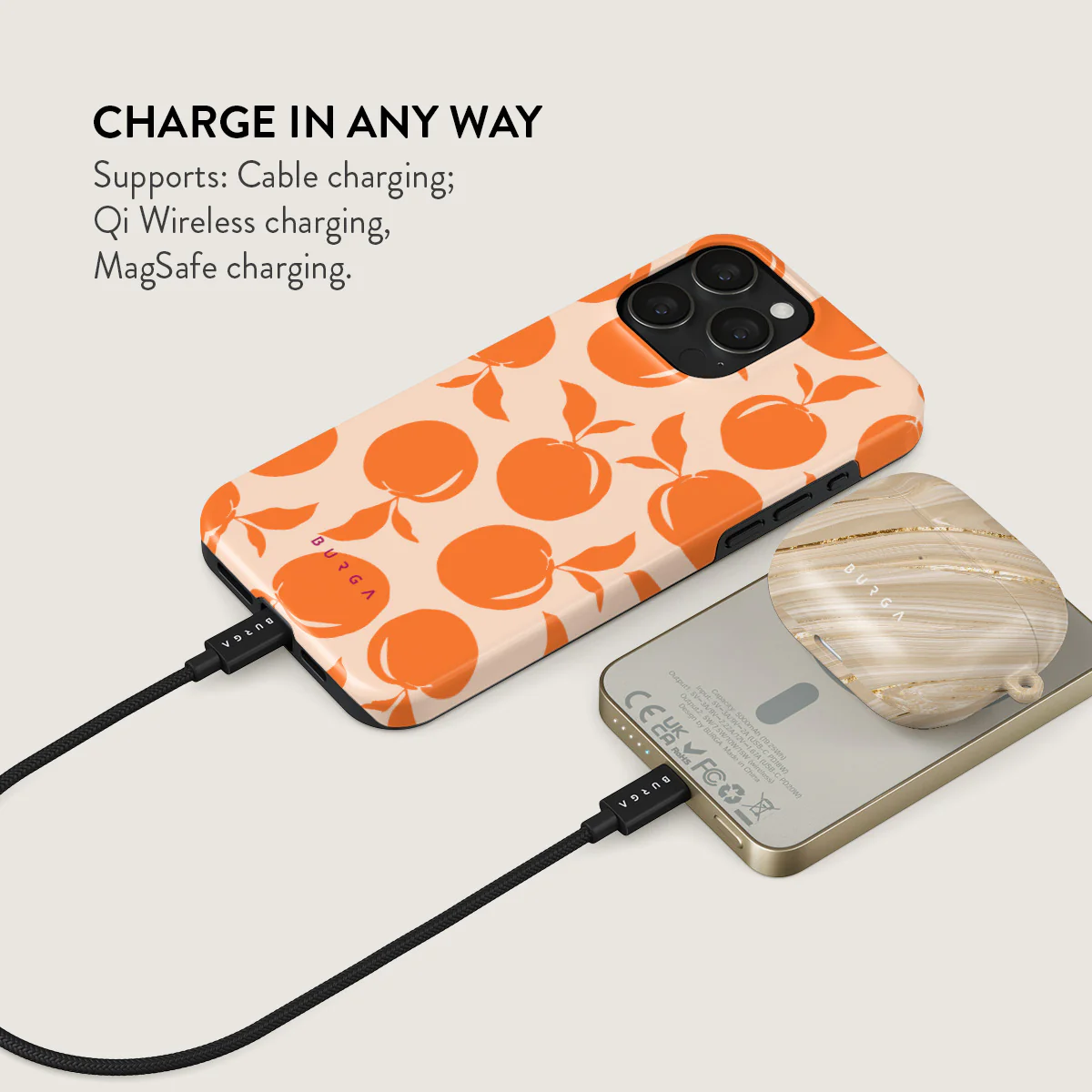 Peach Fuzz - Magnetic Power Bank