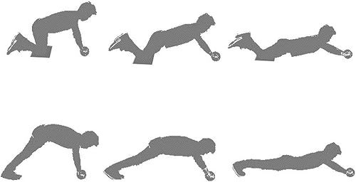 SONGMICS Bauchroller, Bauchtrainer ab Roller, bauchmuskeltrainer ab Wheel Set, mit Kniematte, für Fitness