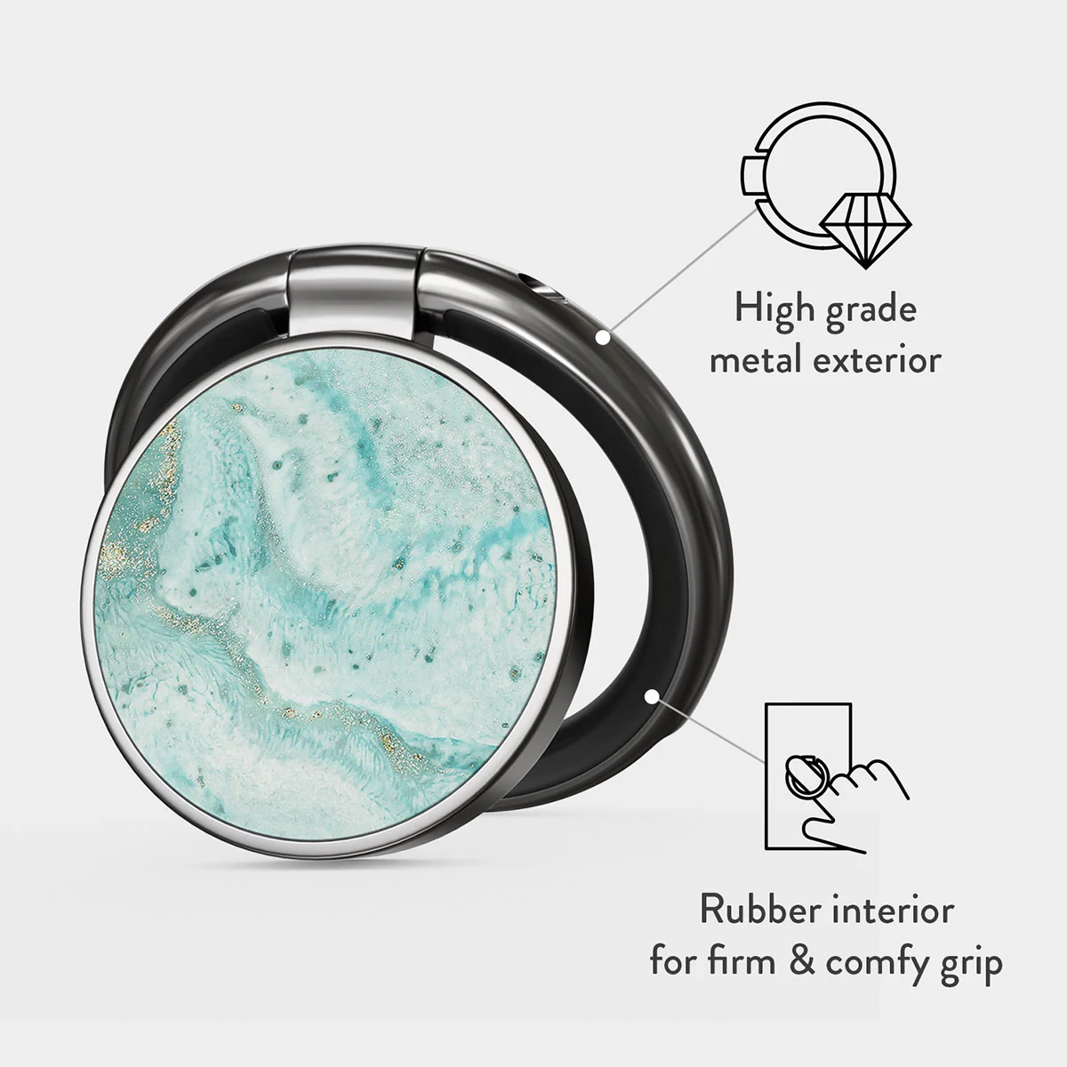 Uluwatu Waves - Teal Adhesive Ring Holder