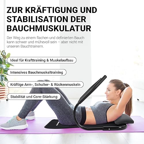 MSPORTS AB Roller - Bauchtrainer | Premium Bauchroller mit Kopfstütze & Matte - klappbar - platzsparend | für Bauchmuskel Training & Fitness