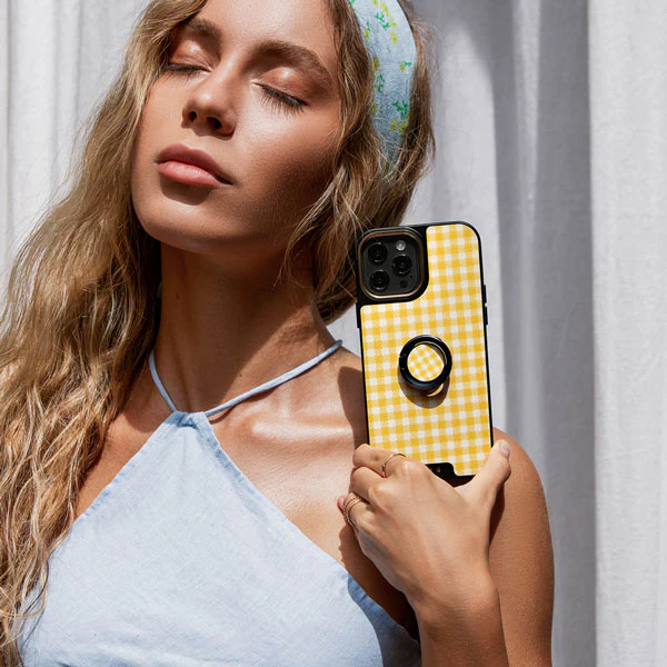 Tuscan Sun - Yellow Plaid iPhone 16 Pro Max Case