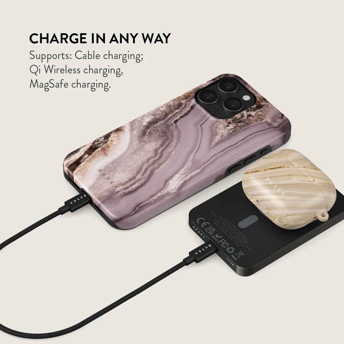 Golden Taupe - Fashion Magnetic Power Bank