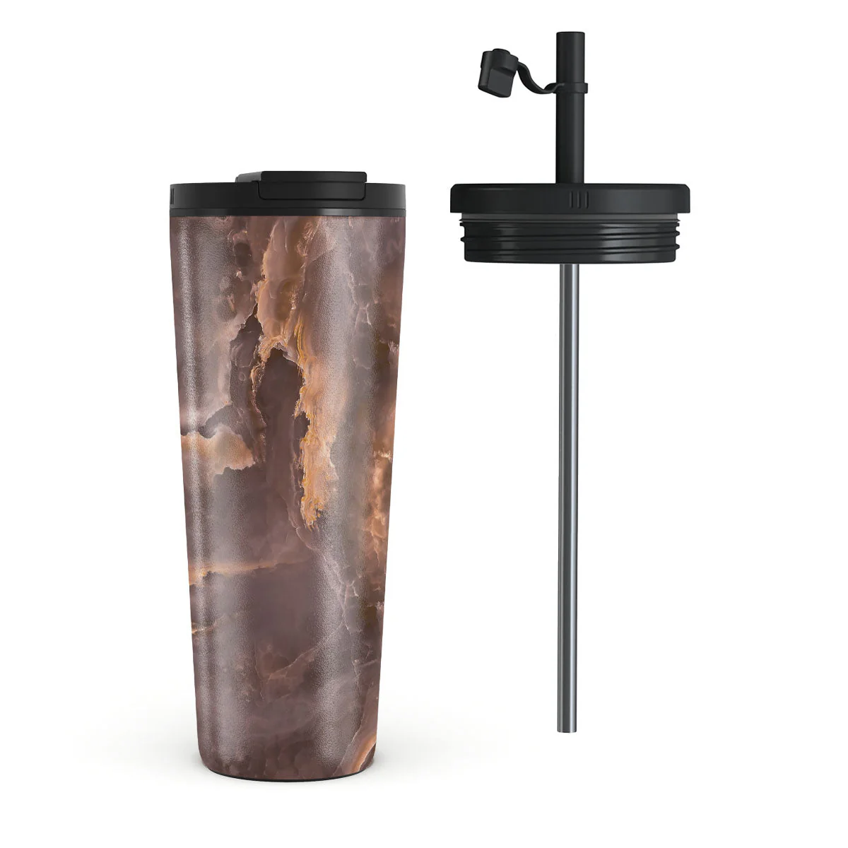 Fire Wood - Brown Marble Travel Mug