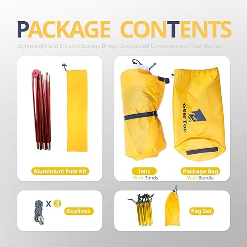 GEERTOP Ultraleichtes Zelt 2 Personen Campingzelt Doppelten 3-4 Saison für Camping Wandern Rucksack