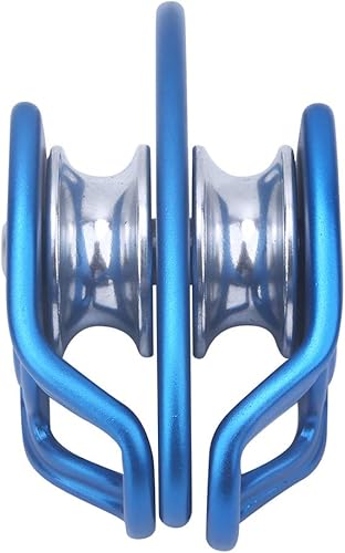 Doppelte Umlenkrolle aus Metall, seitlich schwingende doppelte Umlenkrolle Professionelles Design, gleichmäßige Kraft mit glatter Oberfläche und stark für den Transport beim Klettern und