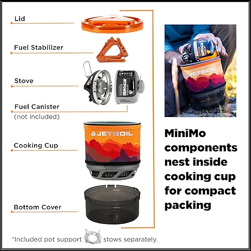 Jetboil MiniMo Camping- und Rucksackkochsystem mit einstellbarer Wärmekontrolle