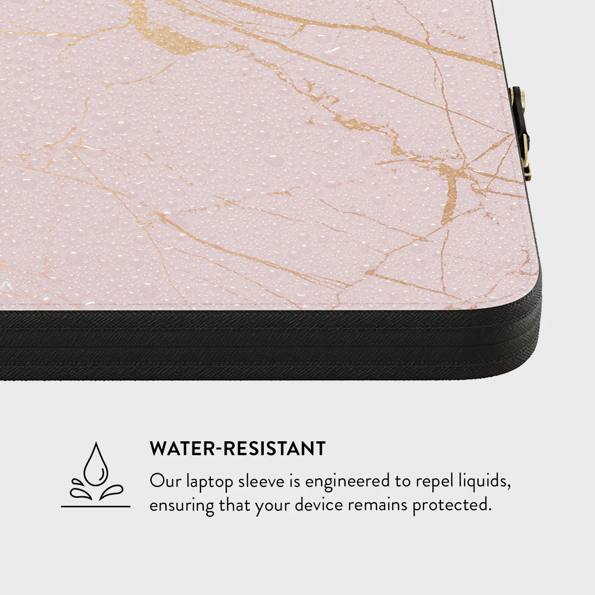 Peachy Gold - Pink Marble Laptop Sleeve