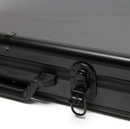 Wiltec Waffenkoffer verschließbar, Gewehrkoffer aus Aluminium, Pistolenkoffer mit Klappverschlüssen und Schlüssel