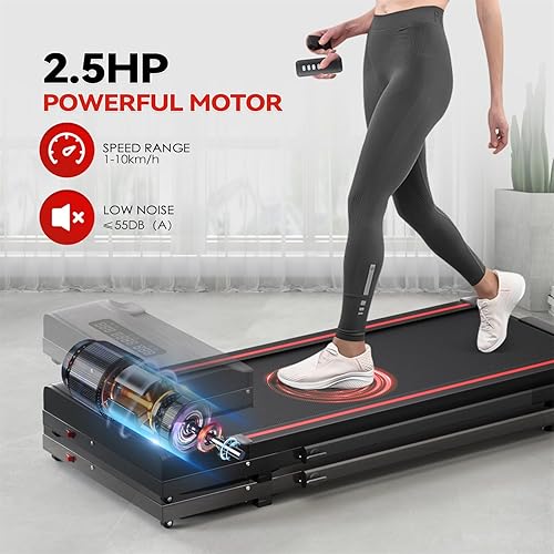 4 in 1 Laufband für Zuhause 12 km/h mit Neigung Walking Laufband Pad, Standardmodell 1-10 km/h, LED-Anzeige, Geräuscharme Laufbänder Fernbedienung für Zuhause und Büro