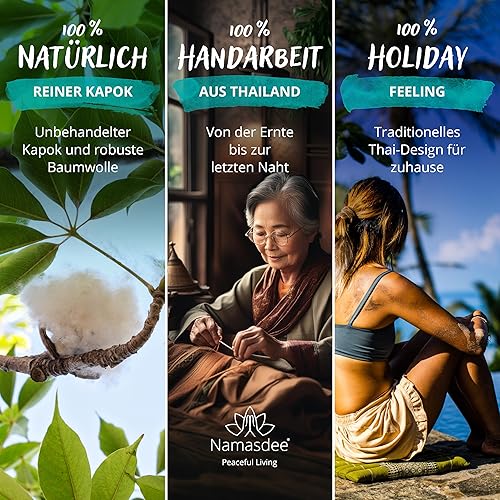 Namasdee Stützkissen mit 100% natürlicher Kapokfüllung