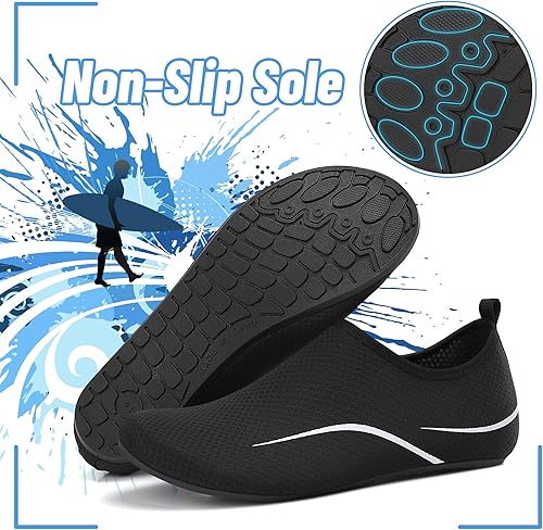 VOLHAL Badeschuh Damen Herren Wasserschuhe Neoprenschuhe Strandschuhe Aquaschuhe Surfschuhe Schwimmschuhe Wassersportschuhe Barfuß Schuhe Leicht Hausschuhe